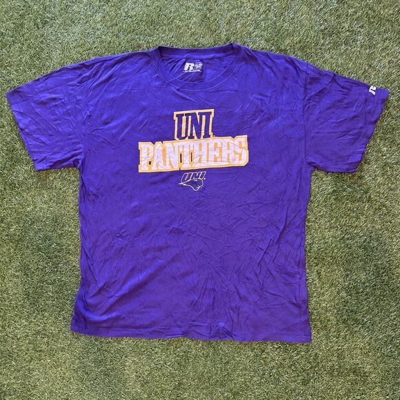 Russell Athletic Other - Vintage Y2K UNI Northern Iowa Panthers Purple Graphic Logo Tee Shirt Mens 2XL